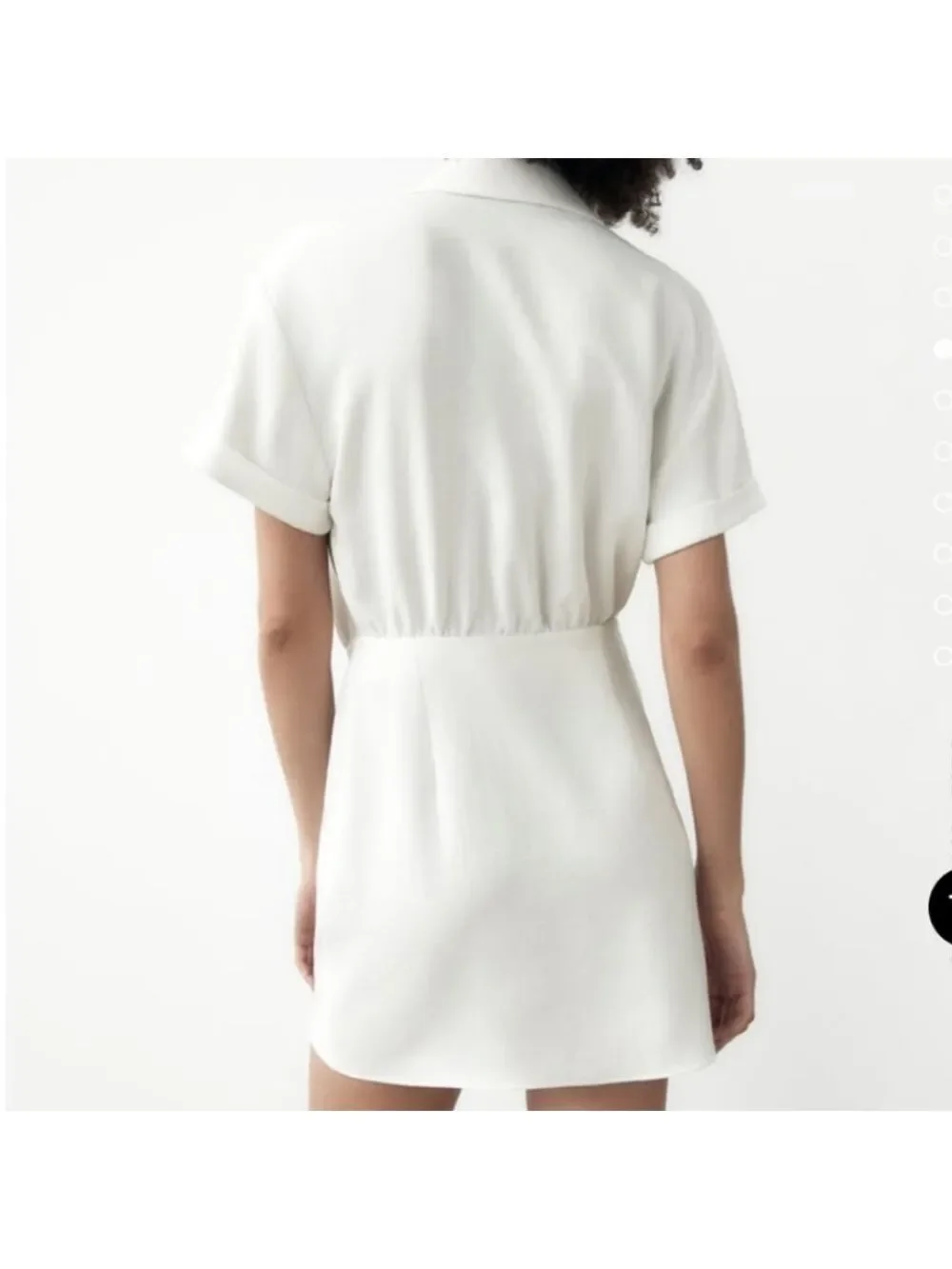 NWT Zara Faux Wrap Front White Dress - Picture 2 of 8